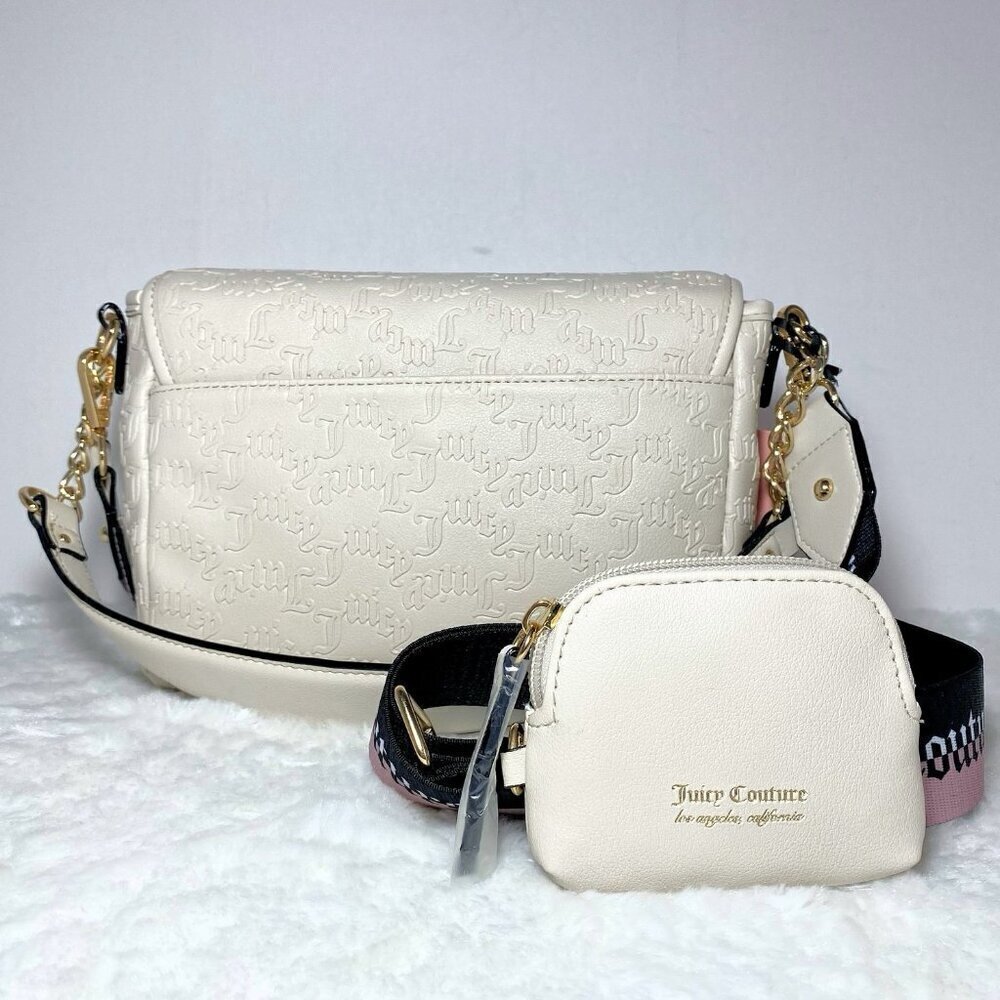 Juicy Couture Angel White Charm City Crossbody Bag & Key Coin Pouch NWT - Picture 7 of 9